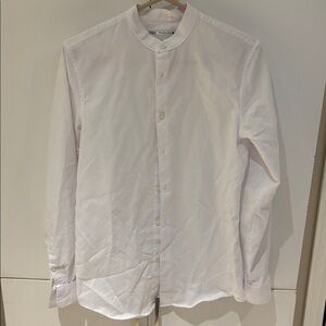 Zara Men's White Casual Button-Down Shirt